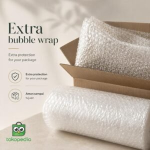 extra bubble wrap untuk packingan pesanan anda