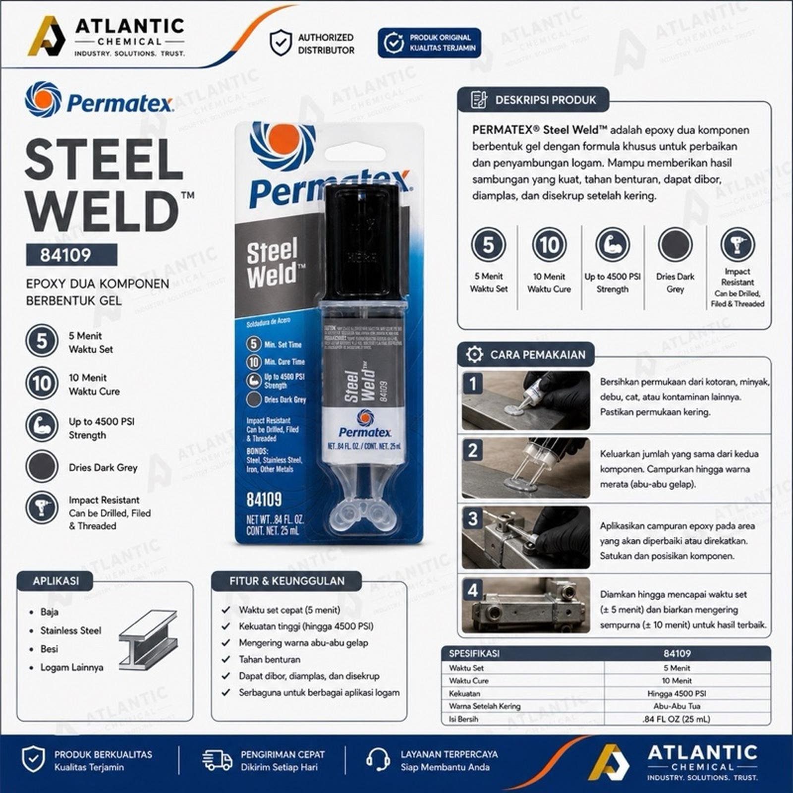 PERMATEX STEEL WELD 25 ML (LEM LOGAM)