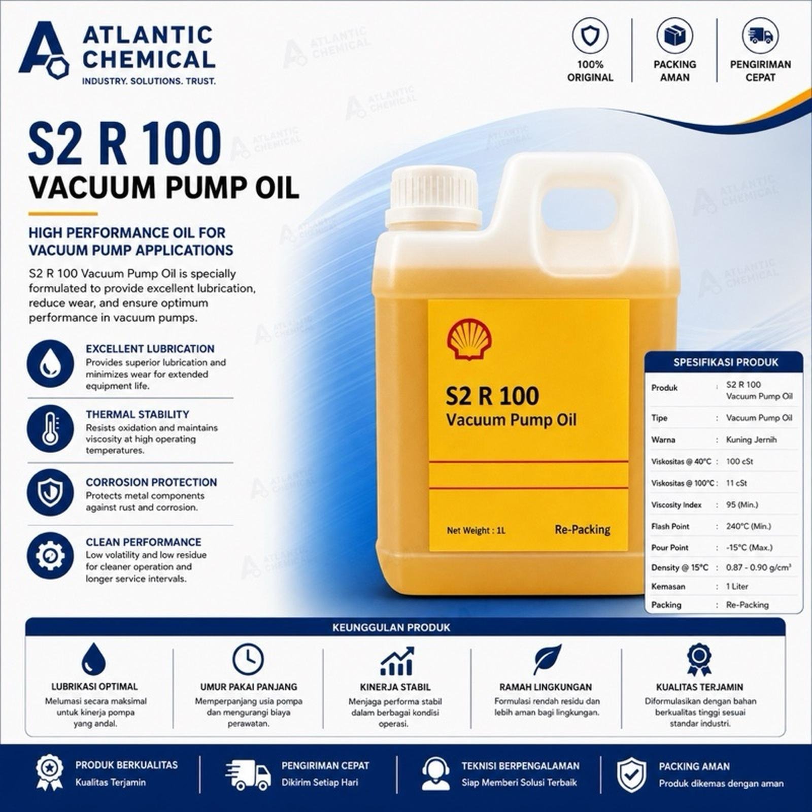 SHELL VACUUM PUMP OIL S2 R 100 (REPACKING 1 L)