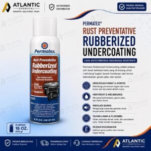 Permatex Atlantic Chemical HEAVY DUTY RUBBERIZED UNDERCOATING SPRAY untuk Perlindungan Korosi dan Kebisingan Mobil